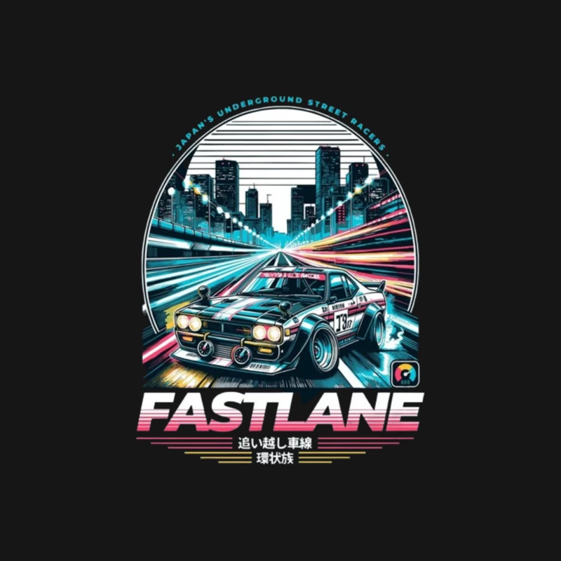 Retro Sports Car Racing Through Neon Cityscape - Synthwave Style Male Long Sleeve T-Shirt