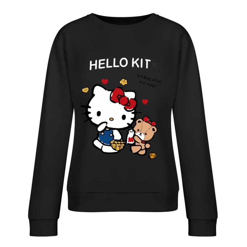 Hello Kitty und Teddy-Picknick Damen Pullover Sweatshirt
