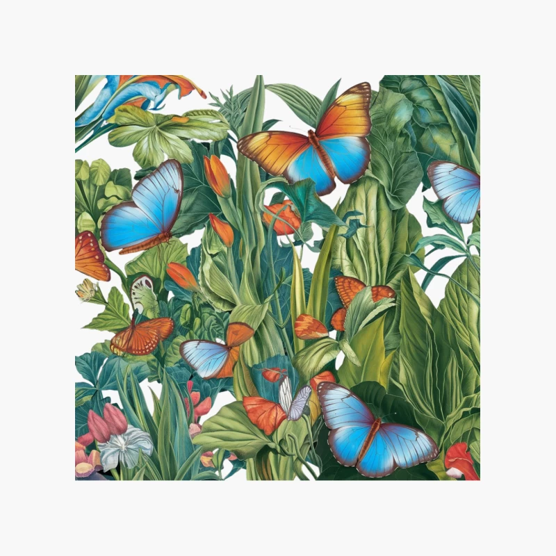 Vibrant Butterflies in Lush Tropical Foliage Cotton Tote Bag
