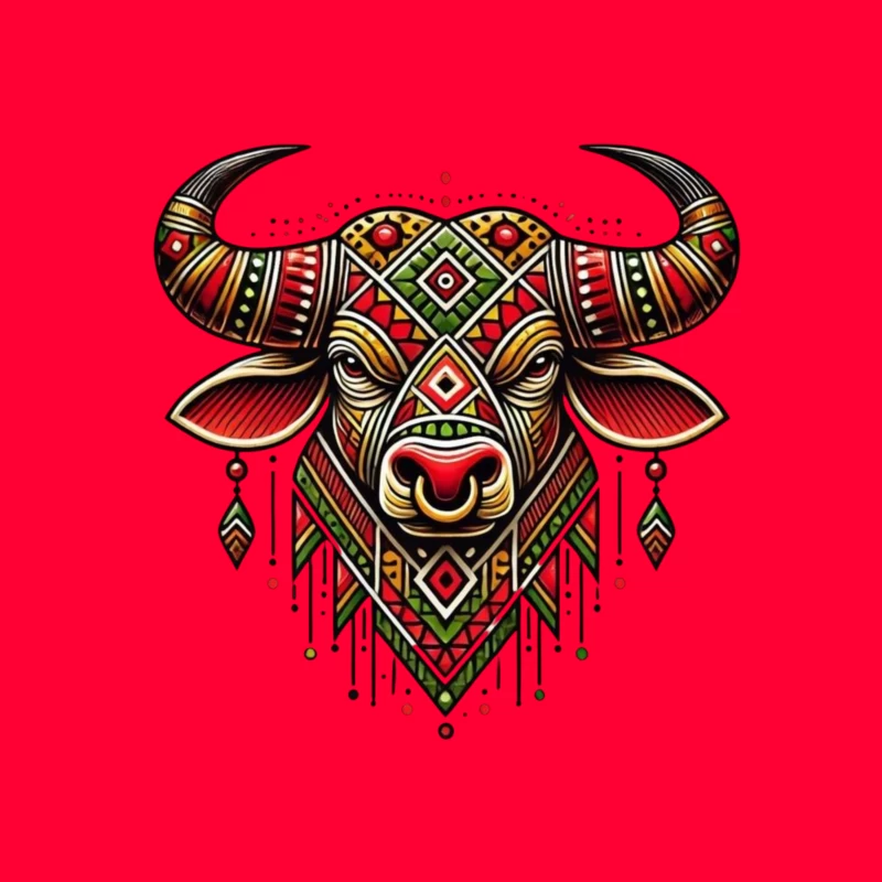 Decorative Bull Artwork Tapestry