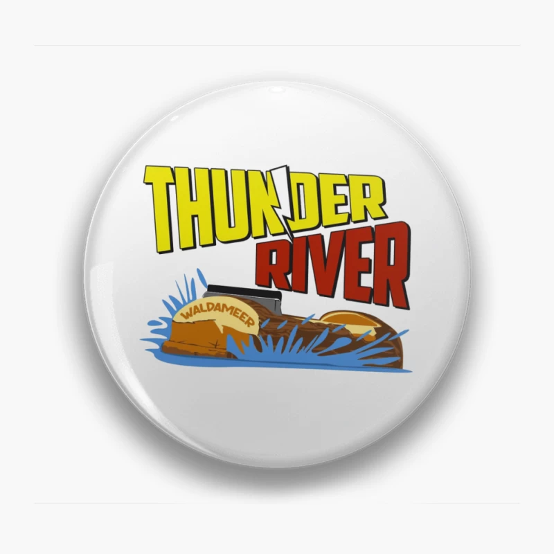 Thunder River Water Ride Logo at Waldameer Park Pin