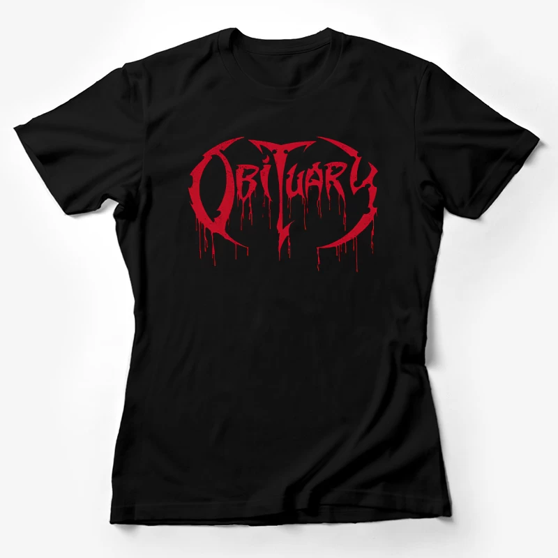 Obituary Cause of Death Red Logo Female T-Shirt