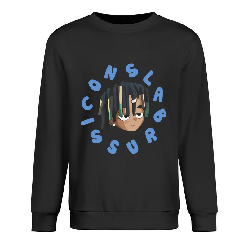 Karikaturgesicht mit Buchstaben Herren Pullover Sweatshirt