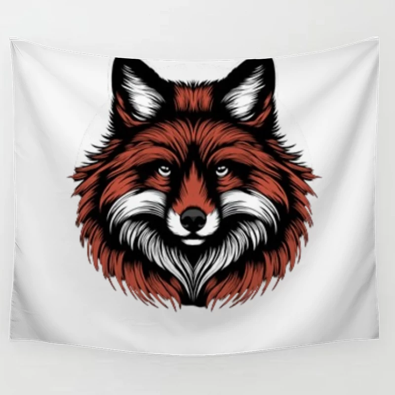 editable Dark Majestic Fox Tapestry