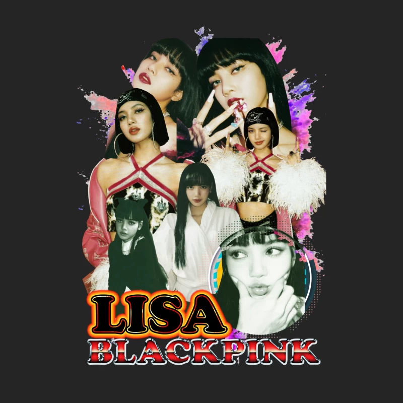 Collage of Lisa from BLACKPINK Male Pullover Sweatshirt