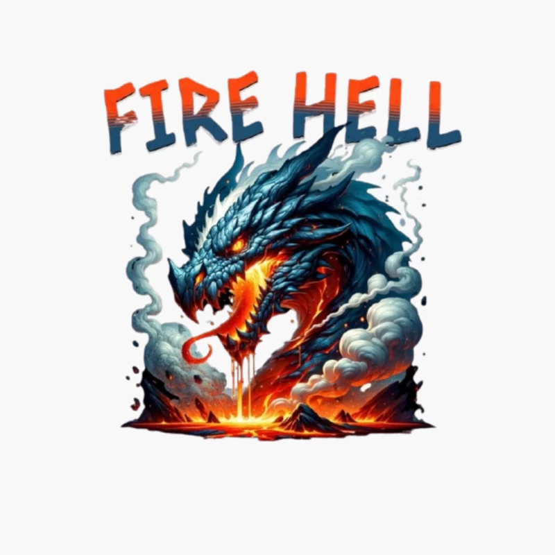 Fire Hell Dragon with Glowing Flames Cotton Tote Bag