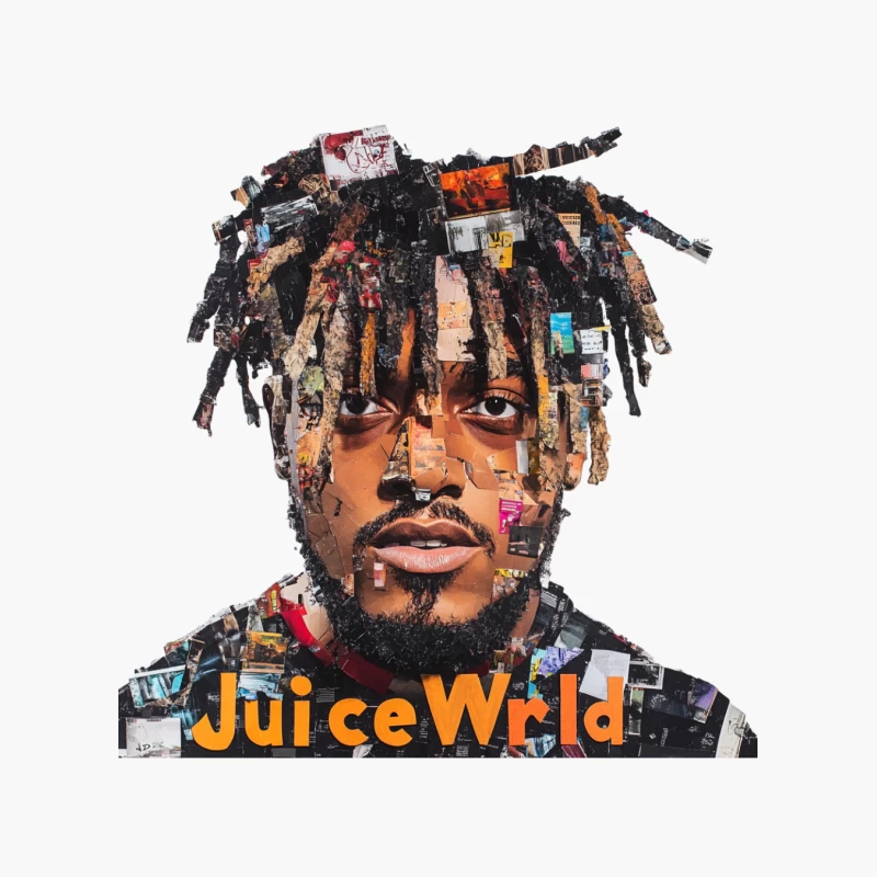 Juice WRLD: Hip Hop Album Cover with Artistic Collage Portrait Cotton Tote Bag