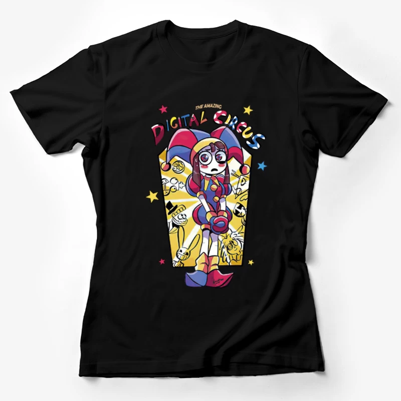 Der erstaunliche digitale Zirkus - Skurrile Figur im bunten Design Damen T-Shirt