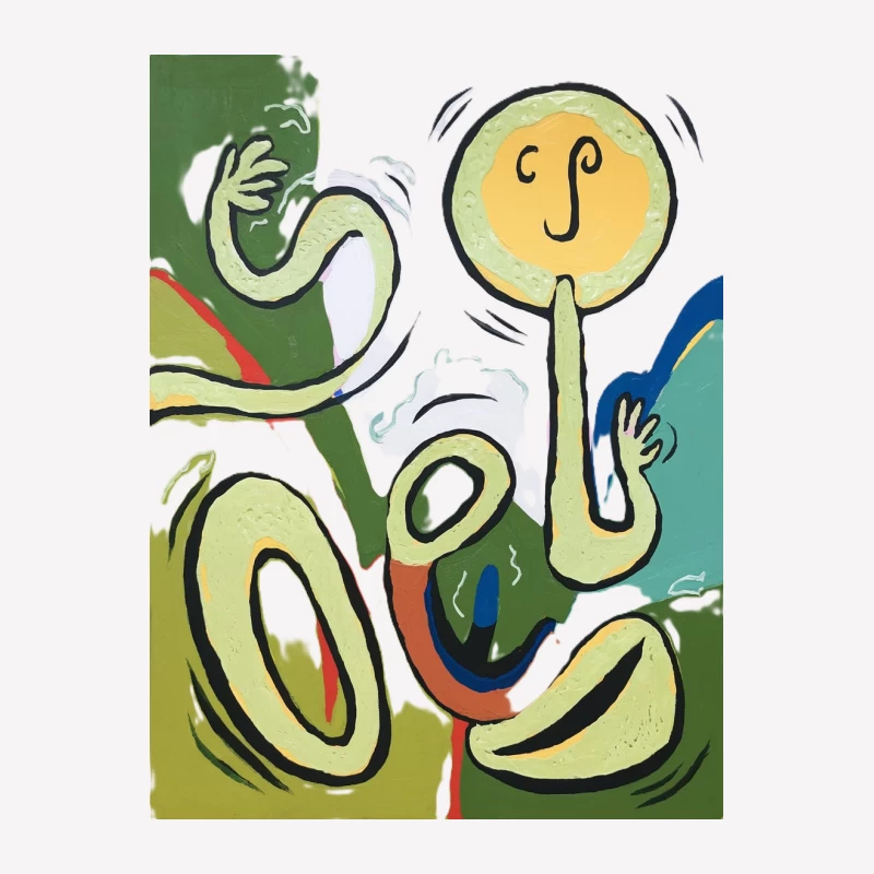Playful Abstract: Colorful Geometric and Organic Forms Male T-Shirt