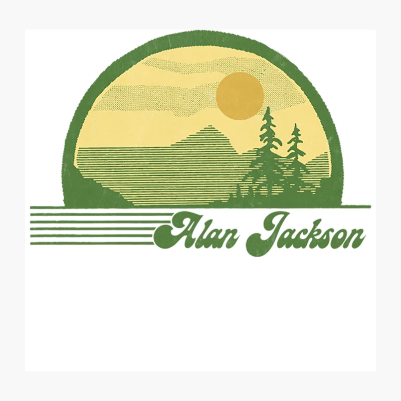 Alan Jackson  Retro Style Country Fan Design Throw Pillow