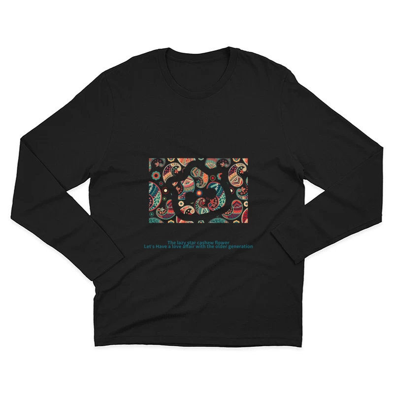Paisley-Muster Blume Herren Langarm T-Shirt