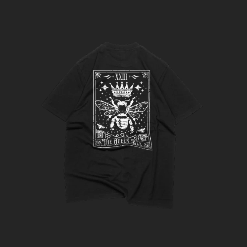 Schwarzes T-Shirt mit Königin-Biene Design Herren Pullover Sweatshirt