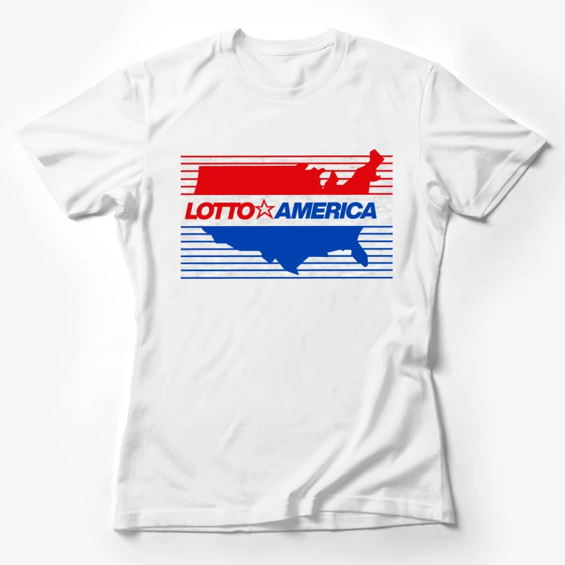 Lotto America Patriotic Logo Design with USA Map Female T-Shirt