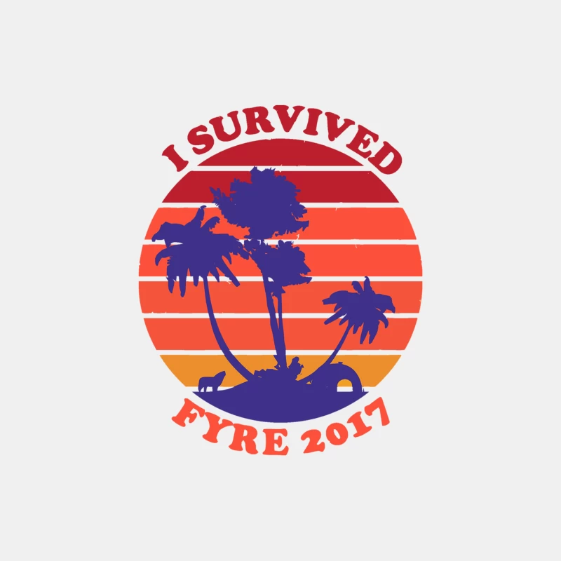 Retro Sunset Survival: Fyre Festival 2017 Graphic Male Tank Top