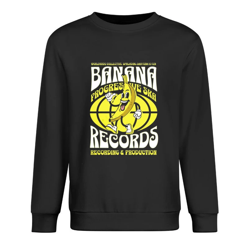 Fröhliche Banane Musiklogo Herren Pullover Sweatshirt