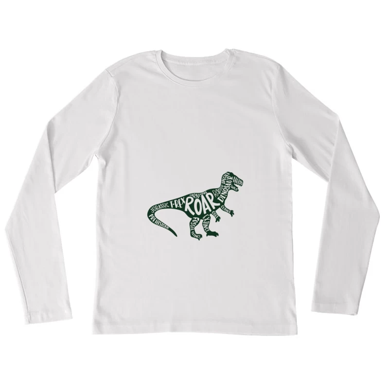 Dinosaure en typographie Femme Manches Longues T-Shirt