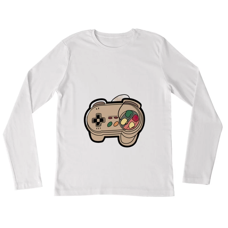 Manette de jeu rétro Femme Manches Longues T-Shirt