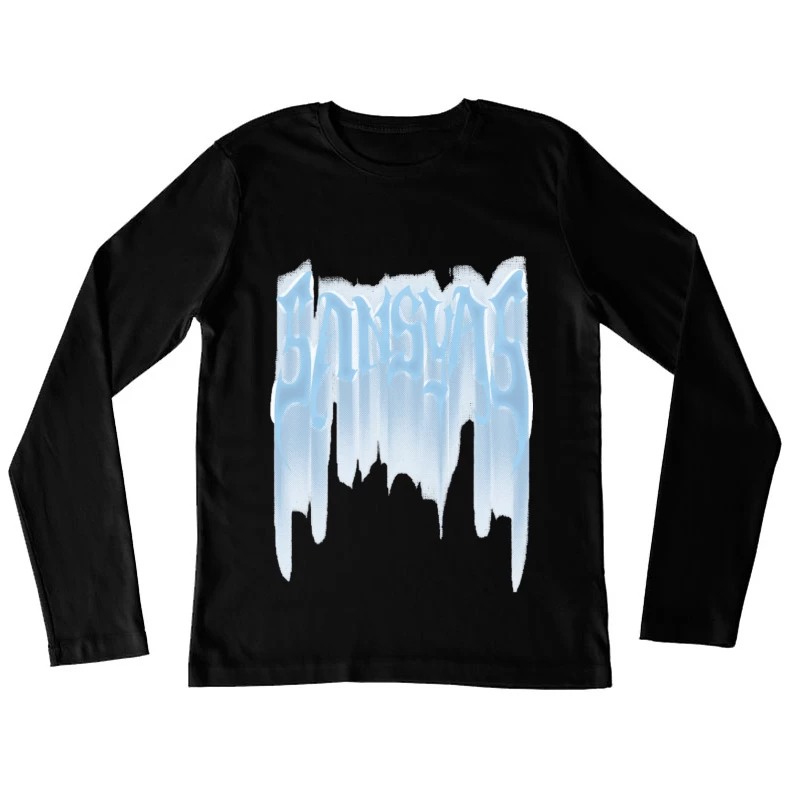 Eisige Schriftkunst Damen Langarm T-Shirt
