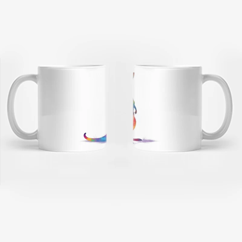 Rainbow Watercolor Kangaroo Art Coffee Mug