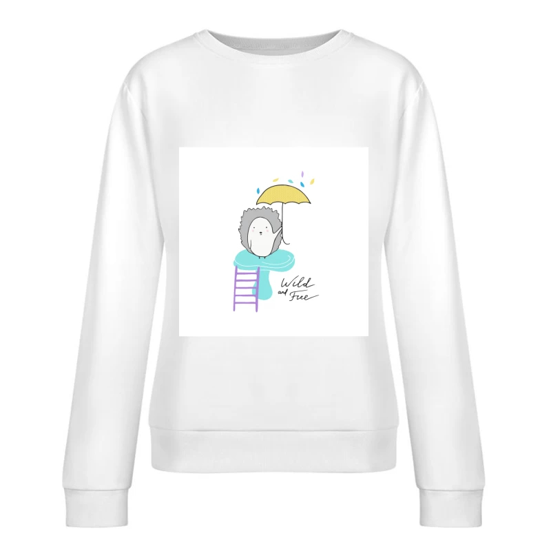 Hérisson mignon avec parapluie Femme Sweat-shirt à enfiler