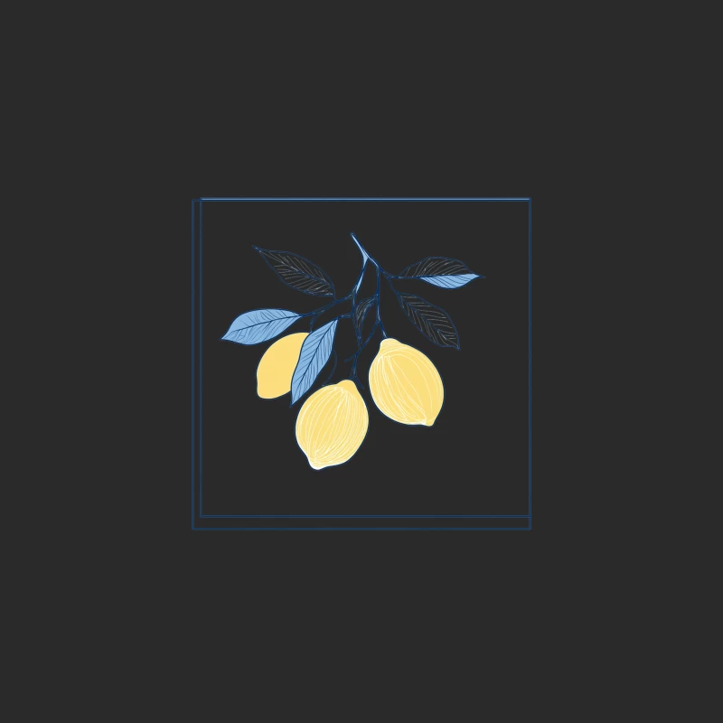 Minimalist Botanical Illustration of Lemon Branch Baseball Cap