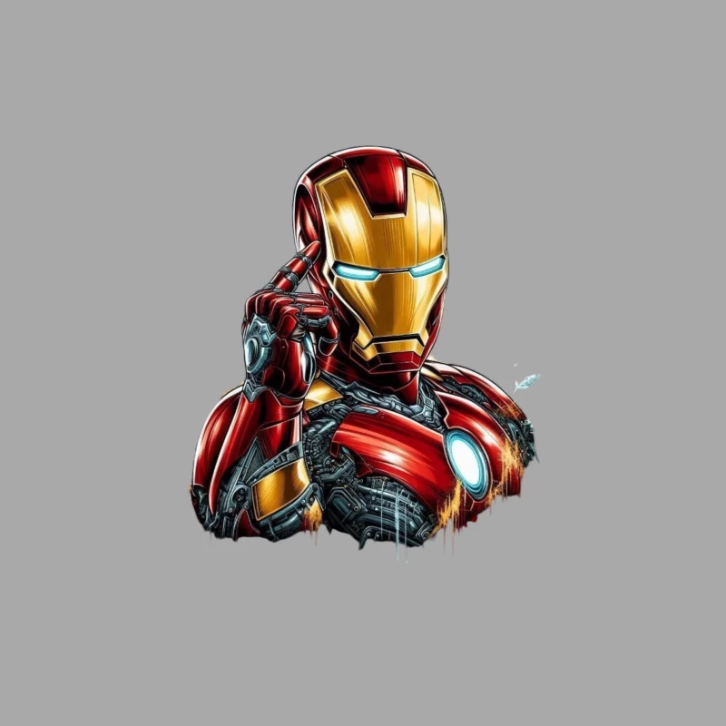 Iron Man Artwork Male Pullover Hoodie
