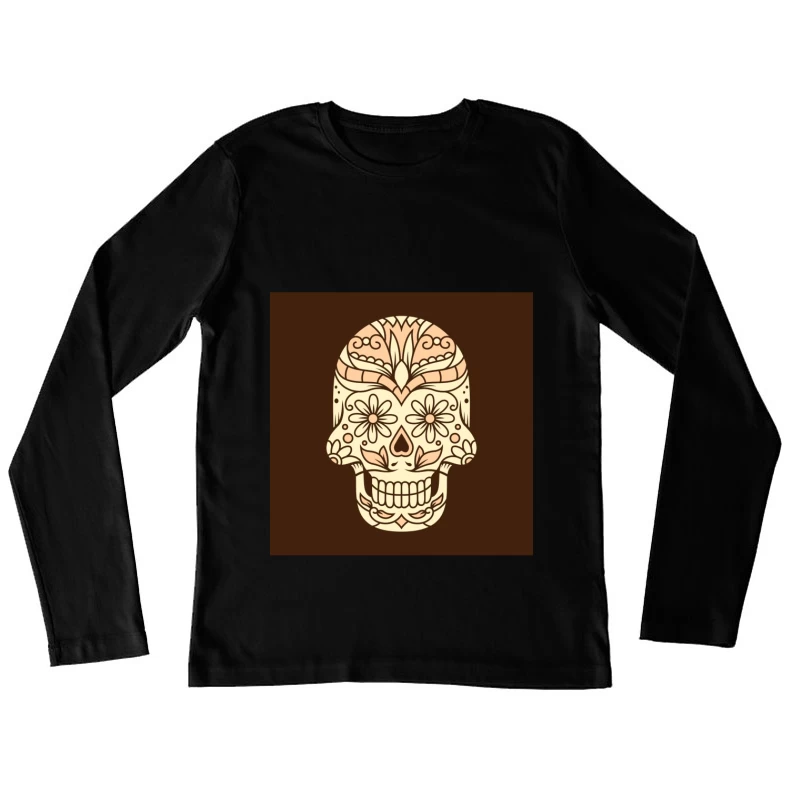 Crâne de sucre floral décoratif Femme Manches Longues T-Shirt