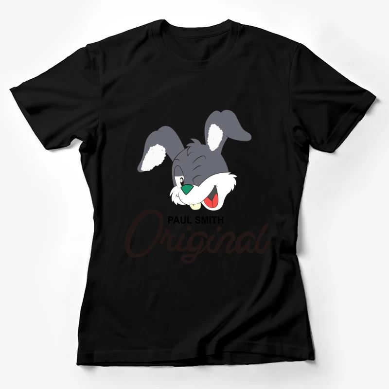 Grauer Cartoon-Hase Originaldesign Damen T-Shirt