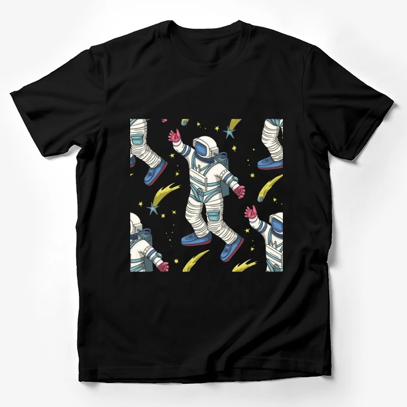 Astronautenmuster mit Sternschnuppen Herren T-Shirt