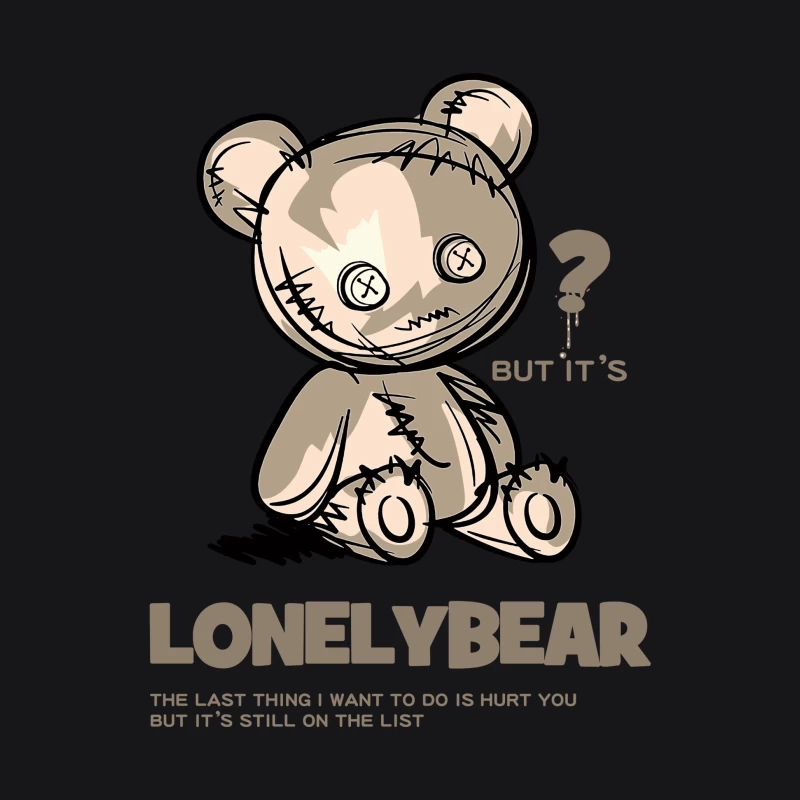 Einsamer Teddy mit dunklem Humor Herren Pullover Hoodie
