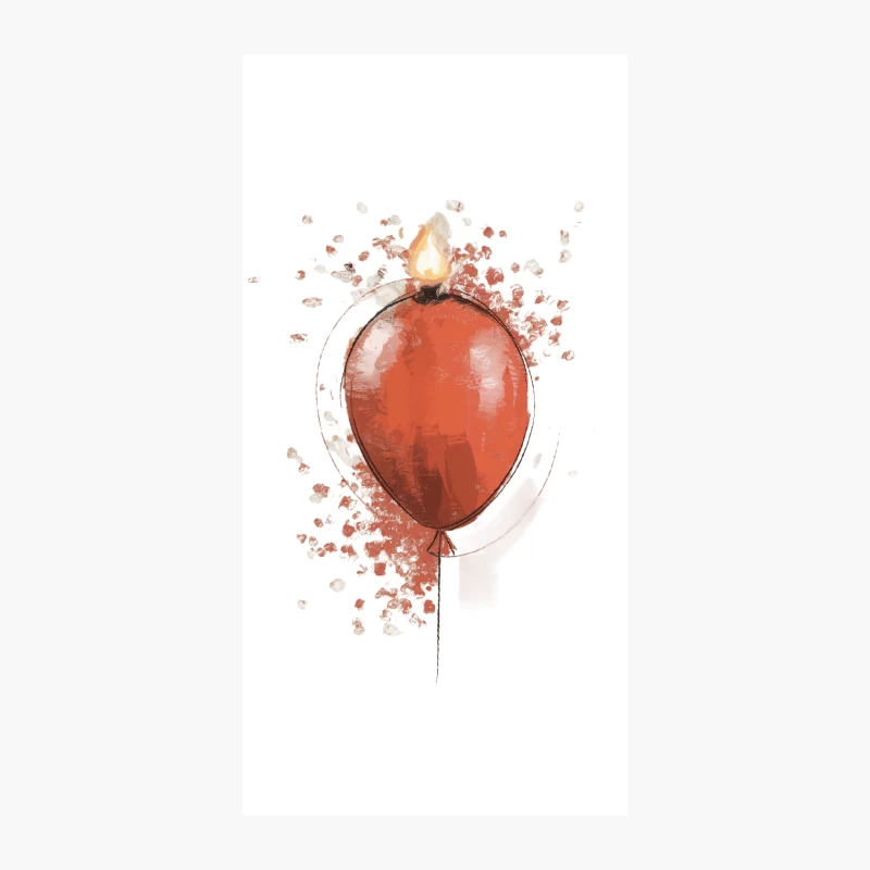 Fiery Balloon: An Explosive Abstract Illustration iPhone Case