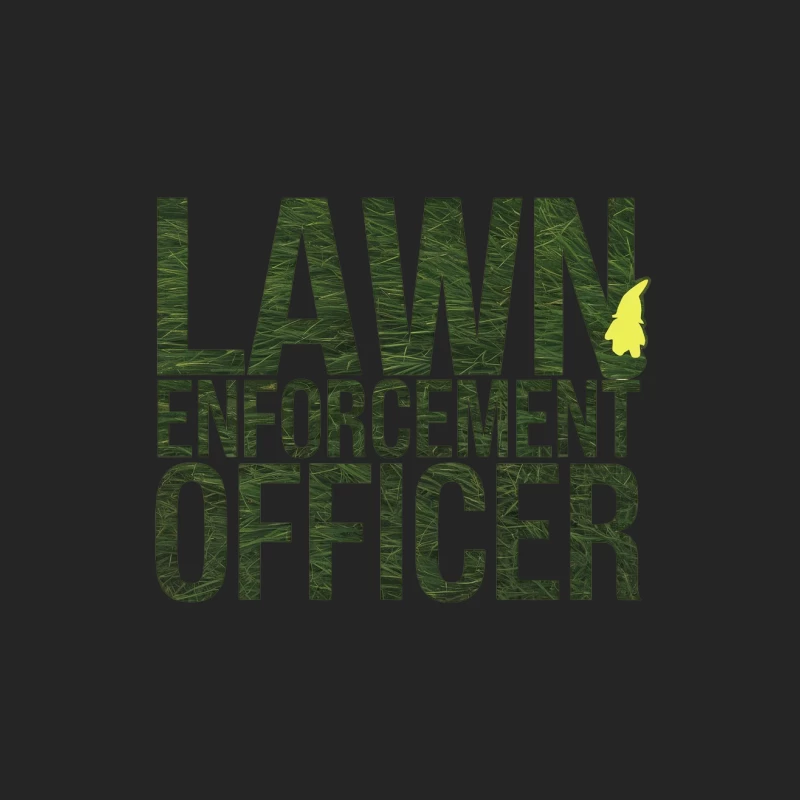 Playful Lawn Enforcement Officer Design with Grass Text and Garden Humor Male Pullover Sweatshirt