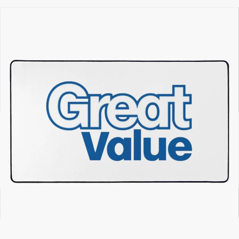 Great Value Walmart Store Brand Logo in Blue Text Desk Mat