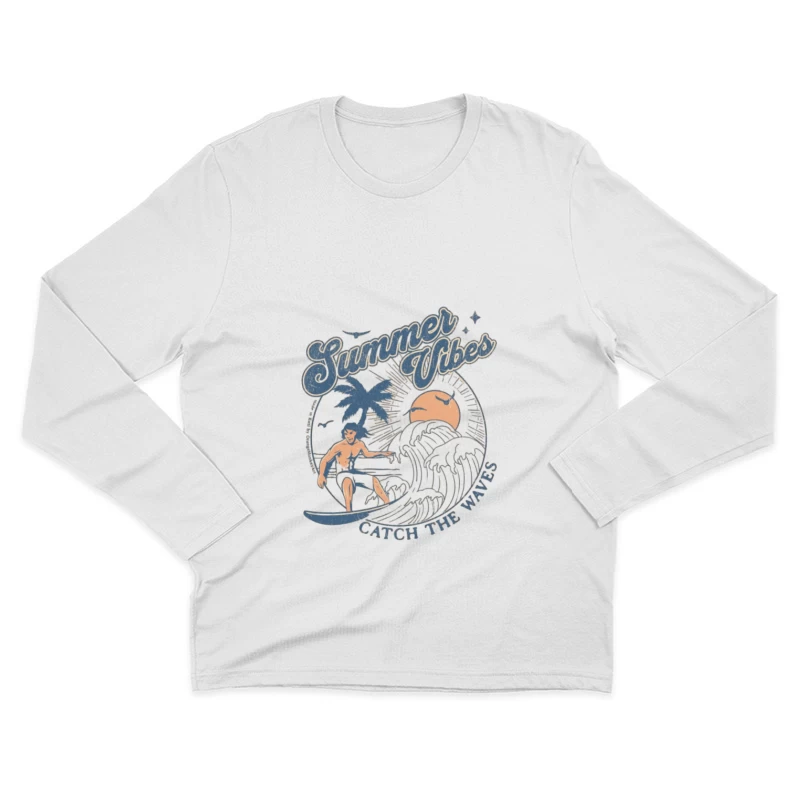 Ambiance d'été : Attrapez les vagues Homme Manches Longues T-Shirt