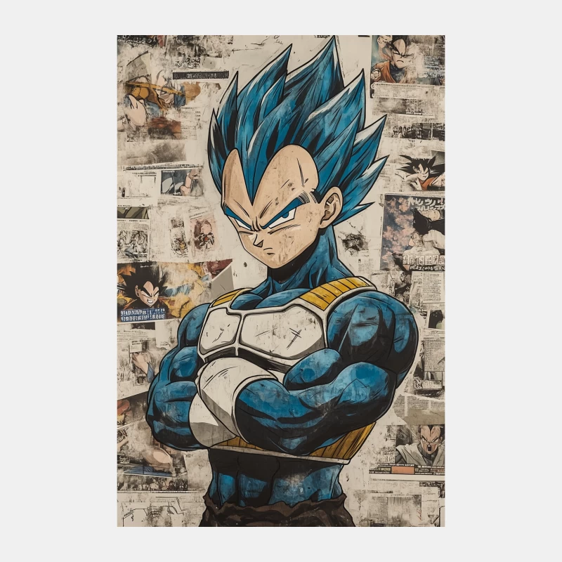 Super Saiyan Blue Vegeta: Iconic Dragon Ball Character Illustration Male Tank Top