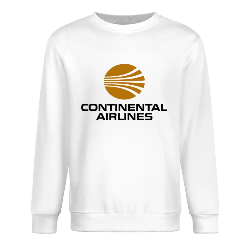 Continental Airlines Vintage Corporate Logo with Gold Globe Design Male Pullover Sweatshirt