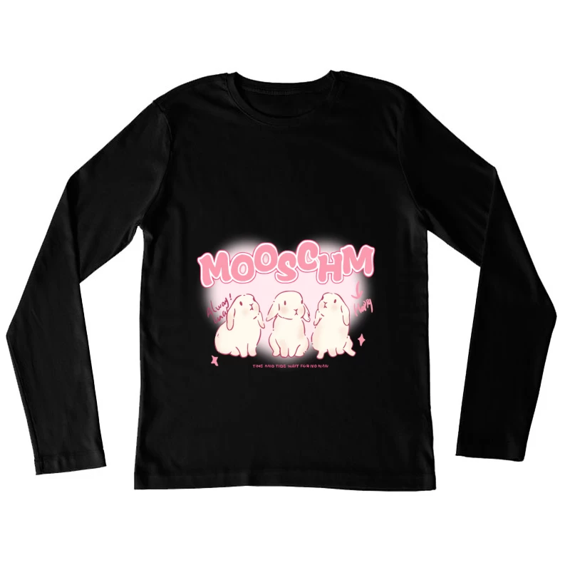 Niedliche Häschen im Herzen Damen Langarm T-Shirt