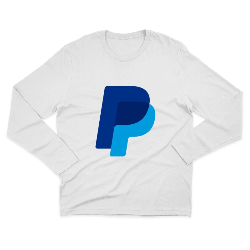 PayPal Double P Logo Design in Blue Shades Male Long Sleeve T-Shirt