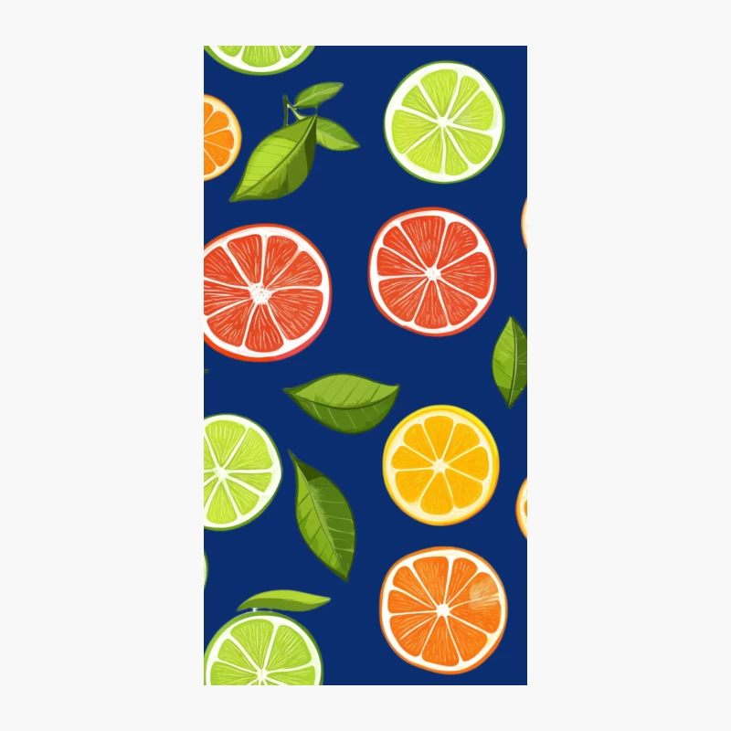 Colorful Citrus Fruit Slice Pattern with Leaves iPhone Case