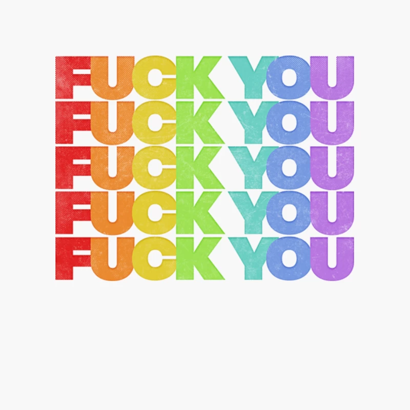 Fck You Rainbow- Original 70s Style Typographic Design Cotton Tote Bag