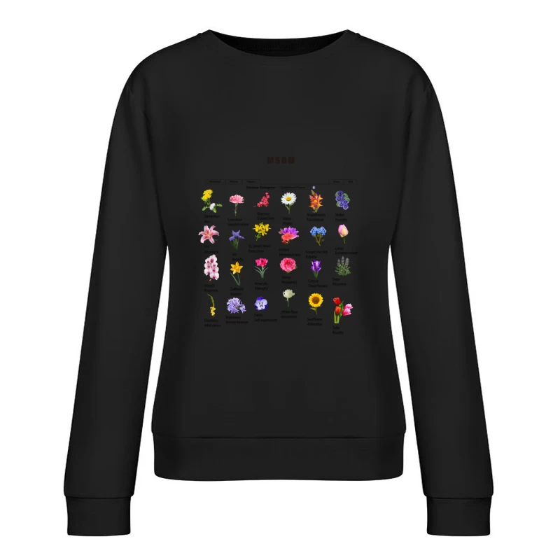 Blumenübersicht Damen Pullover Sweatshirt