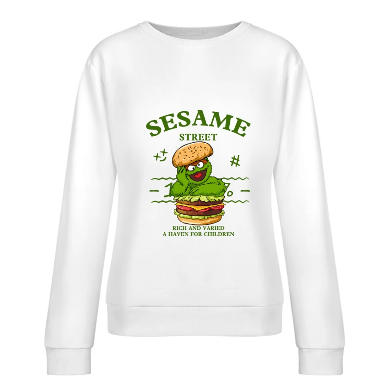 Sesamstraße-Burger-Figur Damen Pullover Sweatshirt