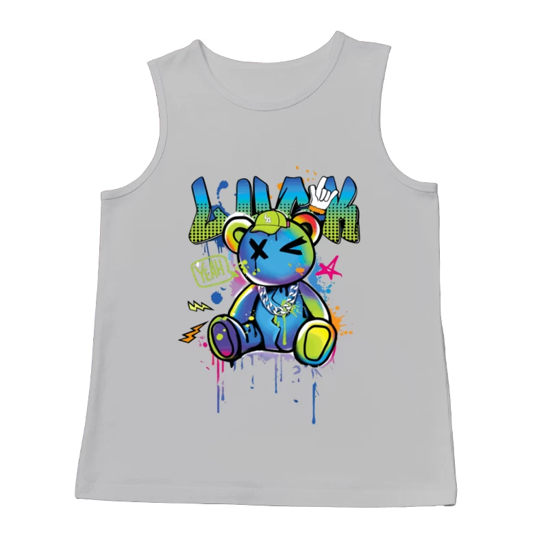 Bunter Graffiti-Bär mit Kappe Herren Tanktops