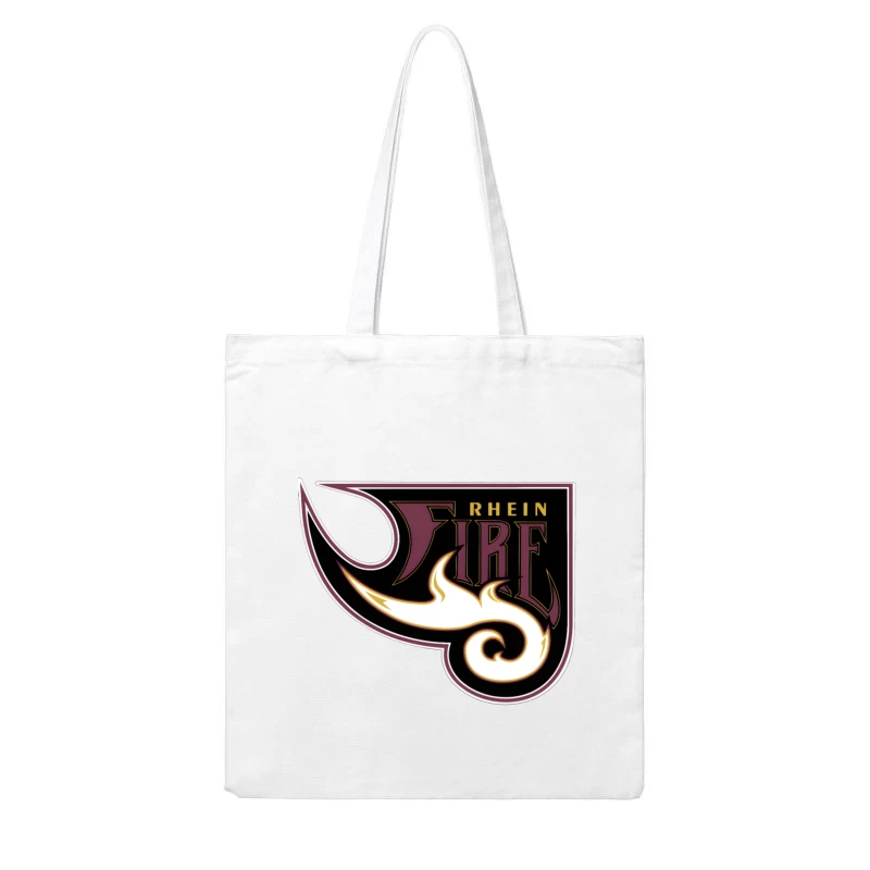 Rhein Fire Professional Football Team Logo with Stylized Flame Design Cotton Tote Bag