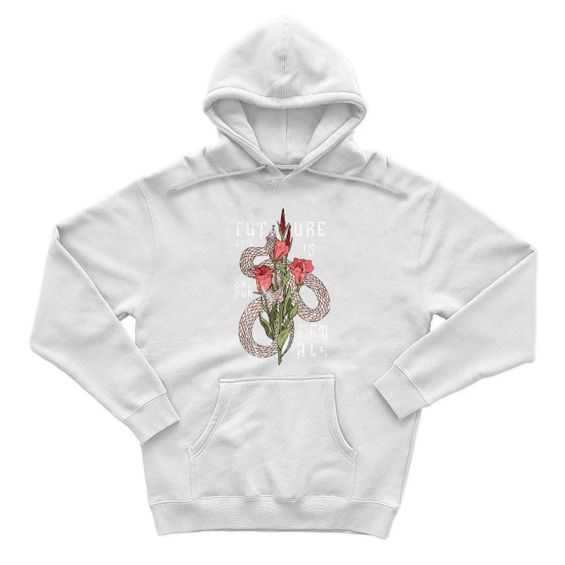 L'avenir est féminin avec serpent et fleurs Homme Sweat à capuche