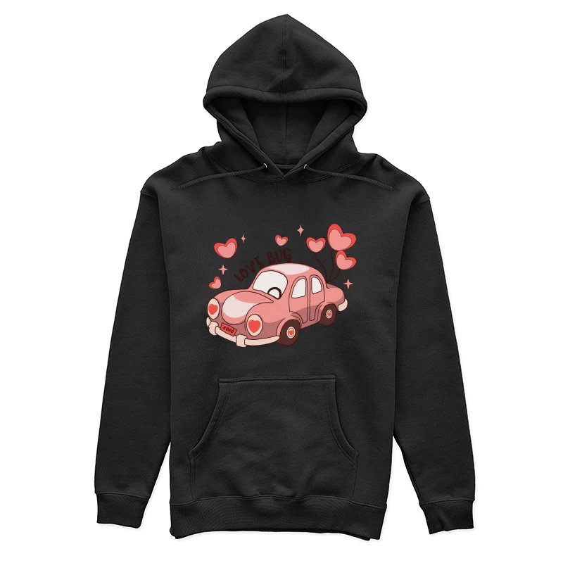 Rosa Liebesauto Cartoon Damen Pullover Hoodie