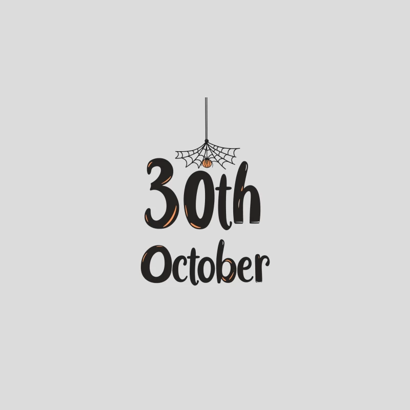 Halloween Date Typography with Spider Web and Pumpkin Baseball Cap