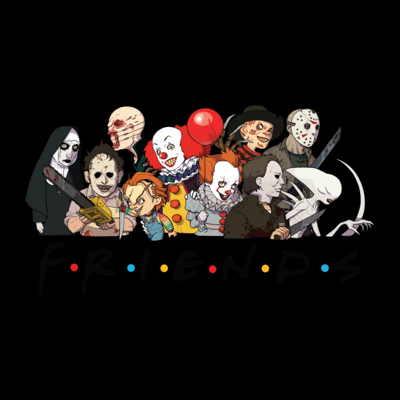 Horror Characters Parodying Friends Pin