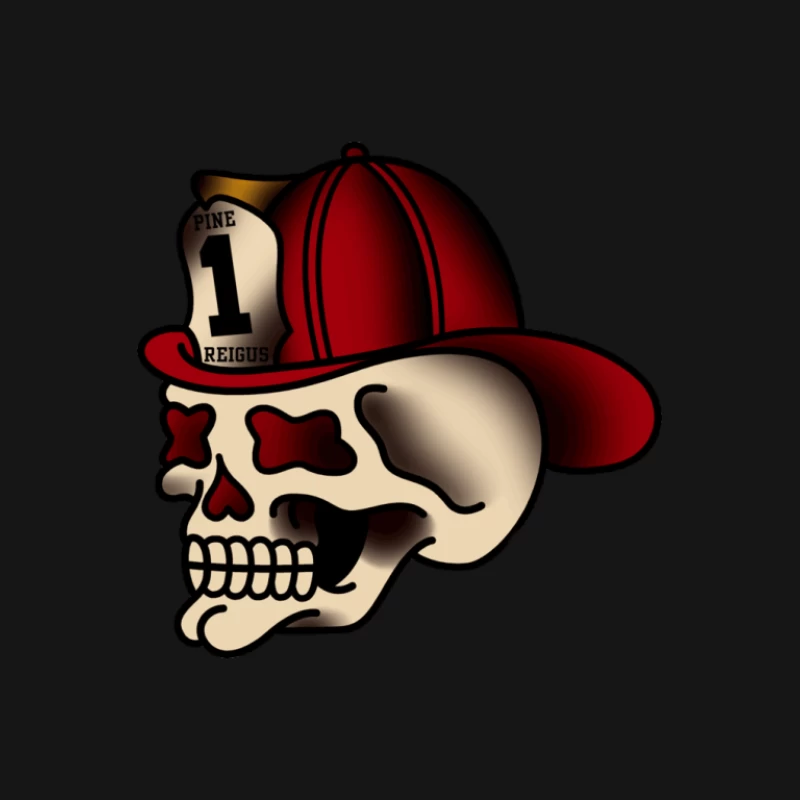 Totenkopf mit Feuerwehrhelm Damen T-Shirt