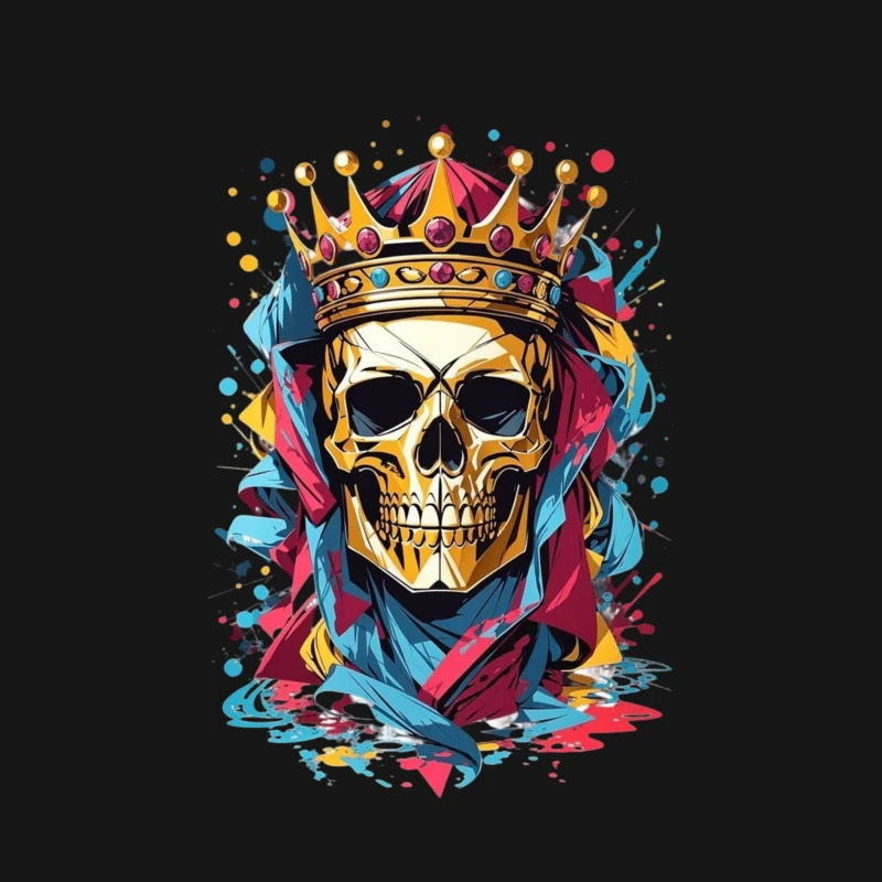 Artistic Skull with Crown Male Long Sleeve T-Shirt